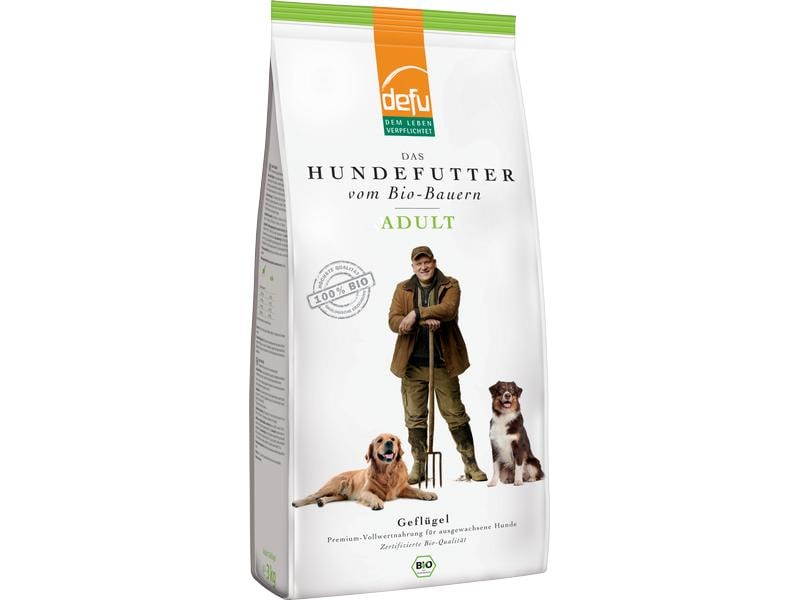 defu Trockenfutter Adult Bio Geflügel, 3 kg Alleinfuttermittel für ausgewachsene Hunde