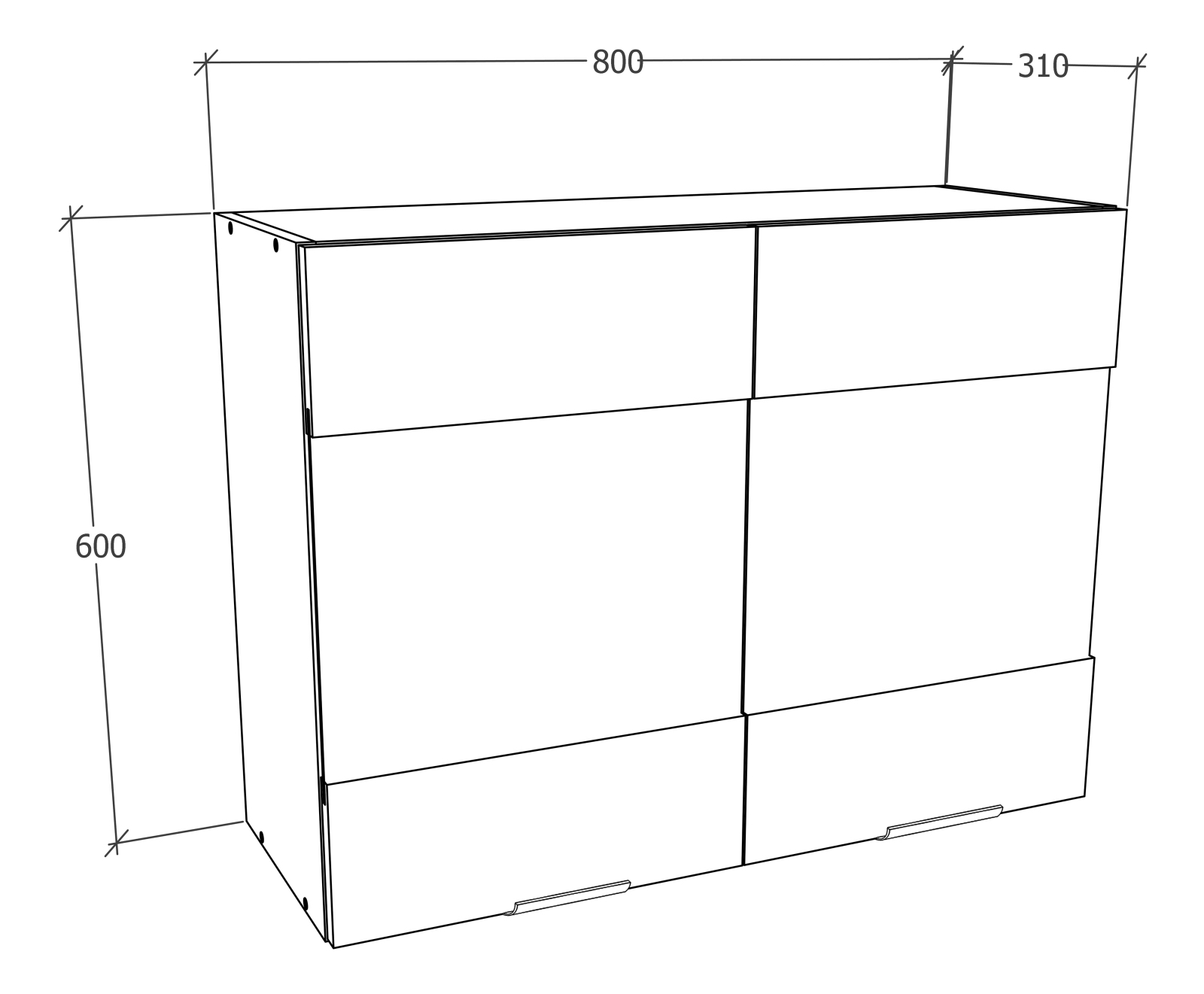 Hängeschrank FASOLA - weiß - mit Glaseinsatz - 80 cm