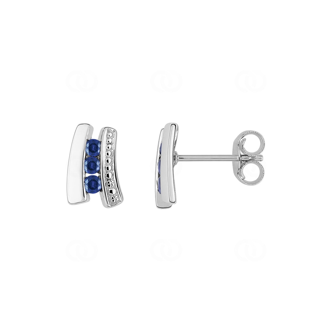 Ohrstecker 750/18 K Weissgold mit Saphir