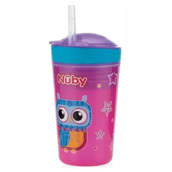 Copo Gourmet Nuby, Coruja Rosa, 270ml