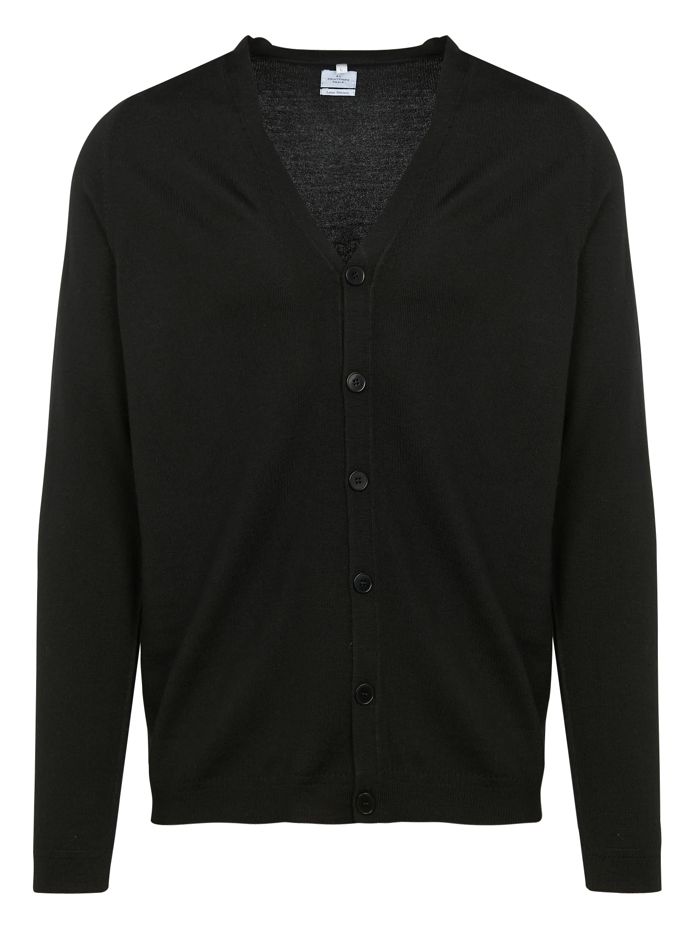 Gilet col V en laine | Noir