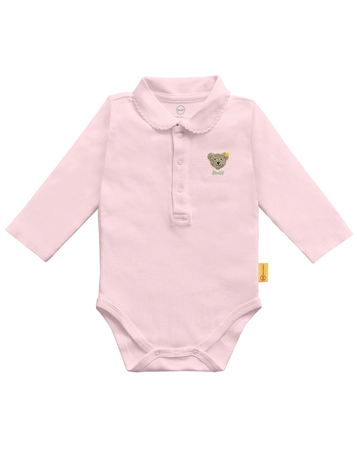Langarm-Body BASIC mit Bubikragen in rosa