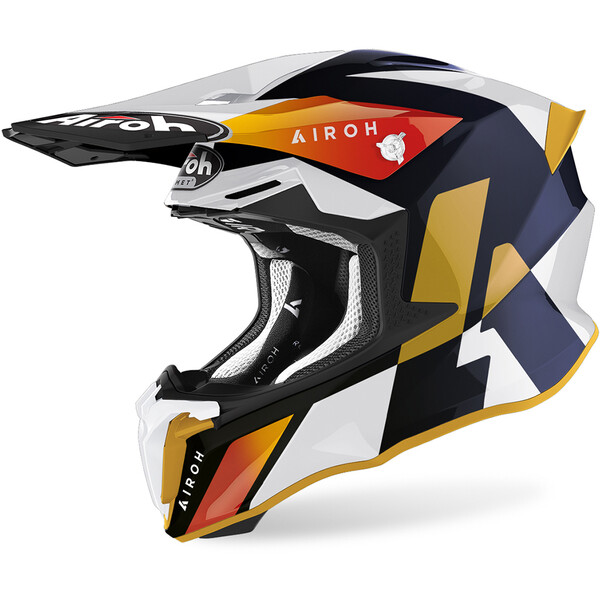 Airoh - Casque Twist 2.0 Lift Blanc / Or / Bleu foncé