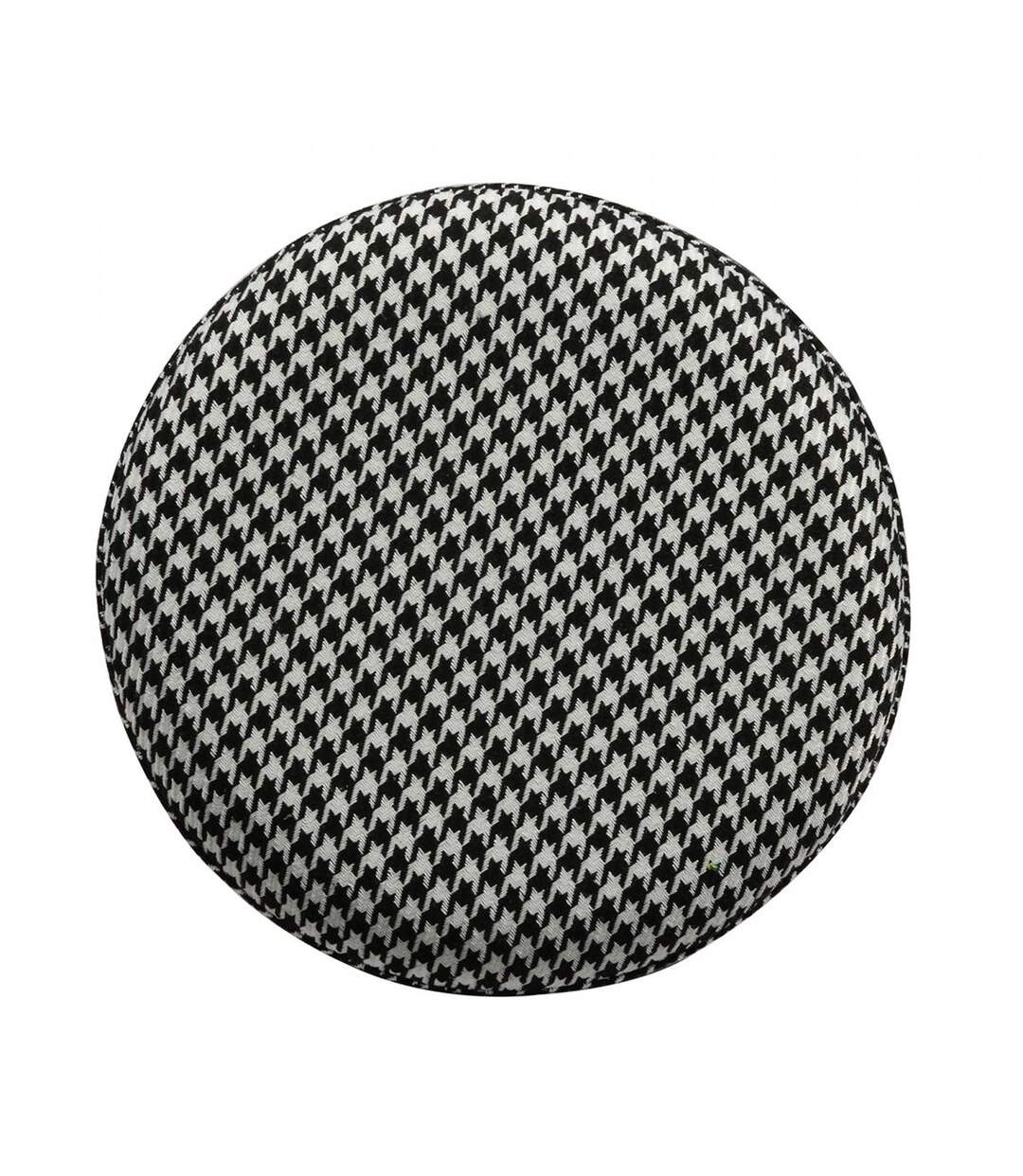 Tabouret fait main ZAHI Noir 36x36 BSCI en polyester doux et soyeux