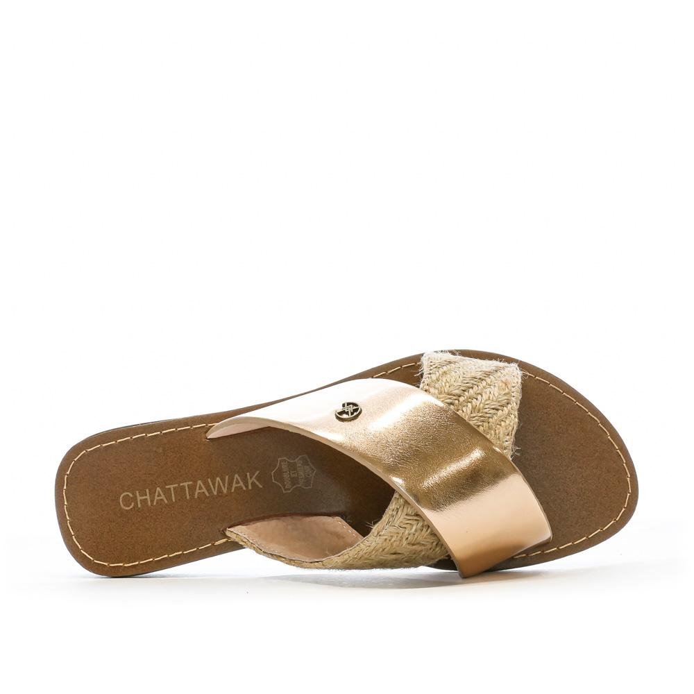 Chattawak Claquettes Croisées Rose Gold Femme Chattawak Brana