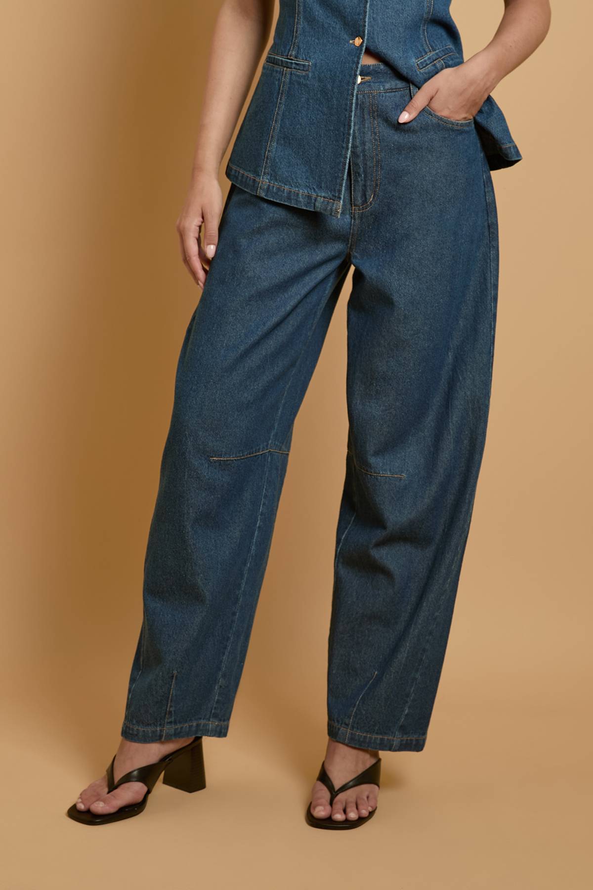 Oasis Jean À Jambes Tonneau Avec Poches Festonnées