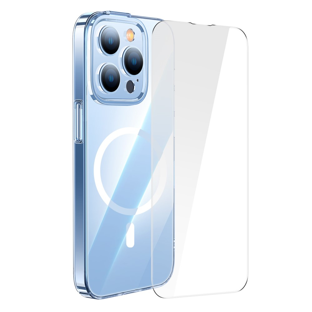 iPhone 14 Pro Max MagSafe Crystal Hardcase Hülle mit Kameraschutz   Display Panzerglas - Transparent