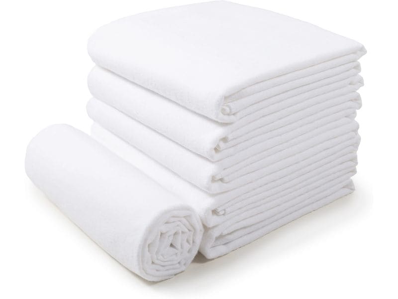 MAKIAN Moltontuch 6-er Set 80 x 80 cm, Weiss Mulltücher Set