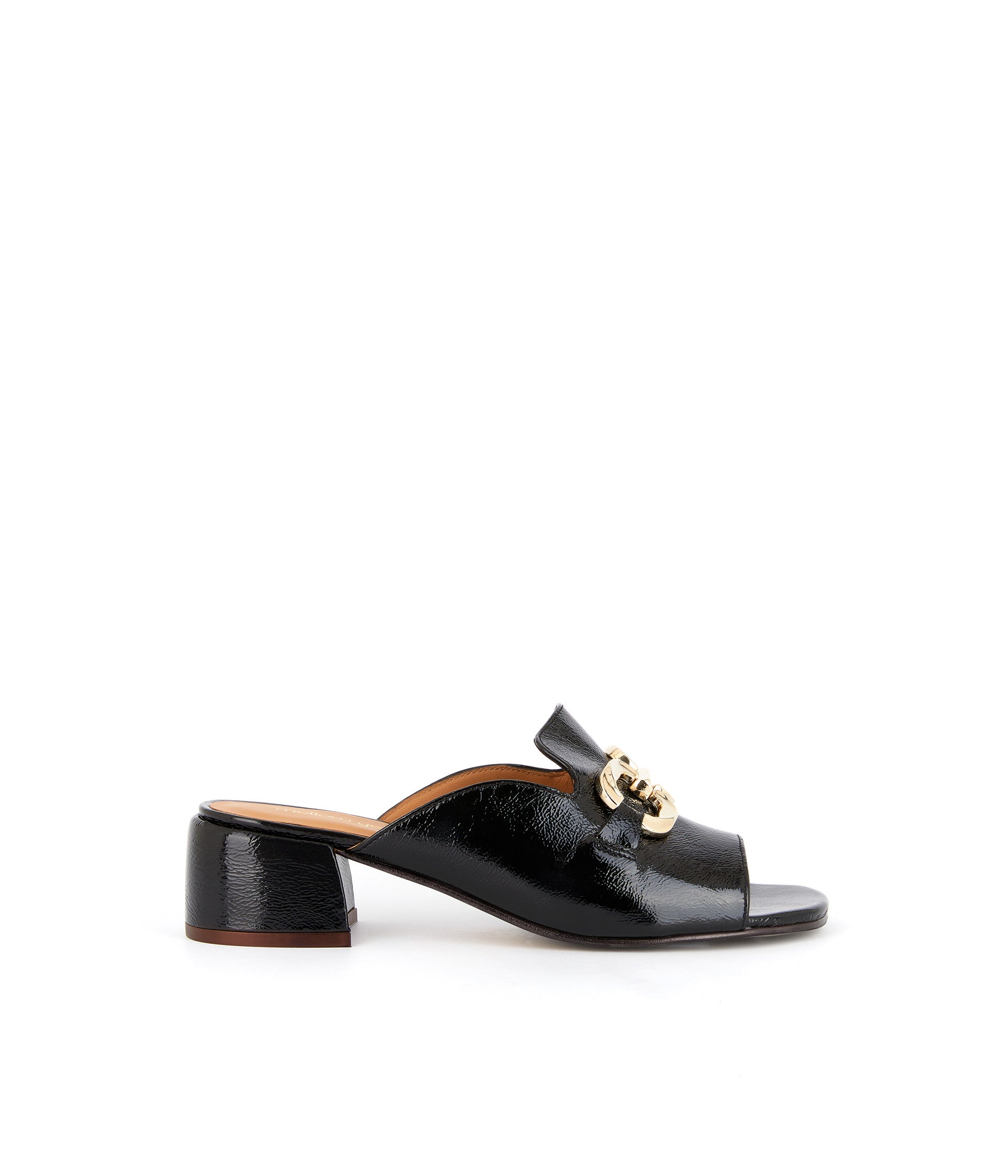 Mules vernies noires Gisèle