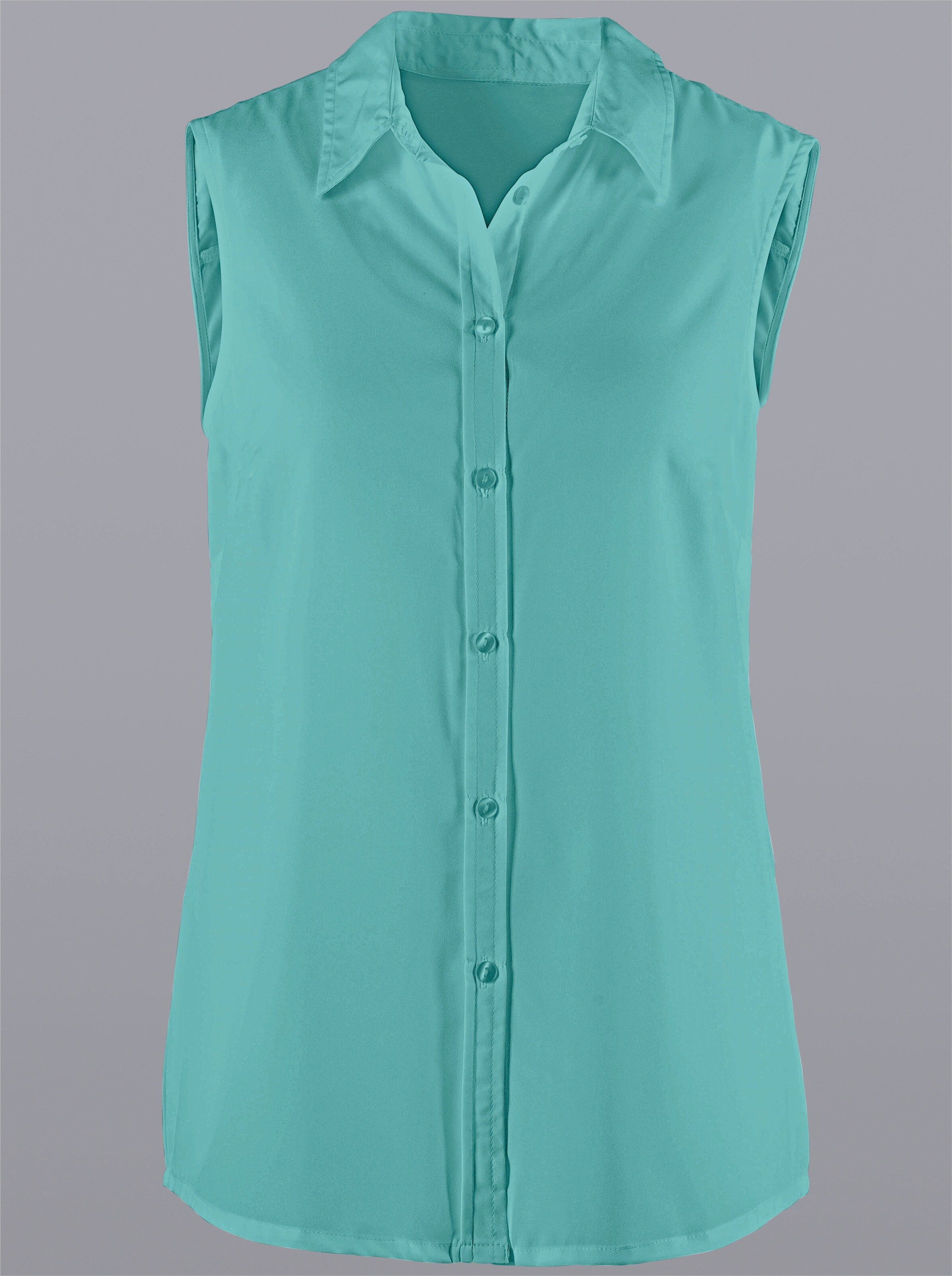 Ärmellose Bluse mit Hemdkragen