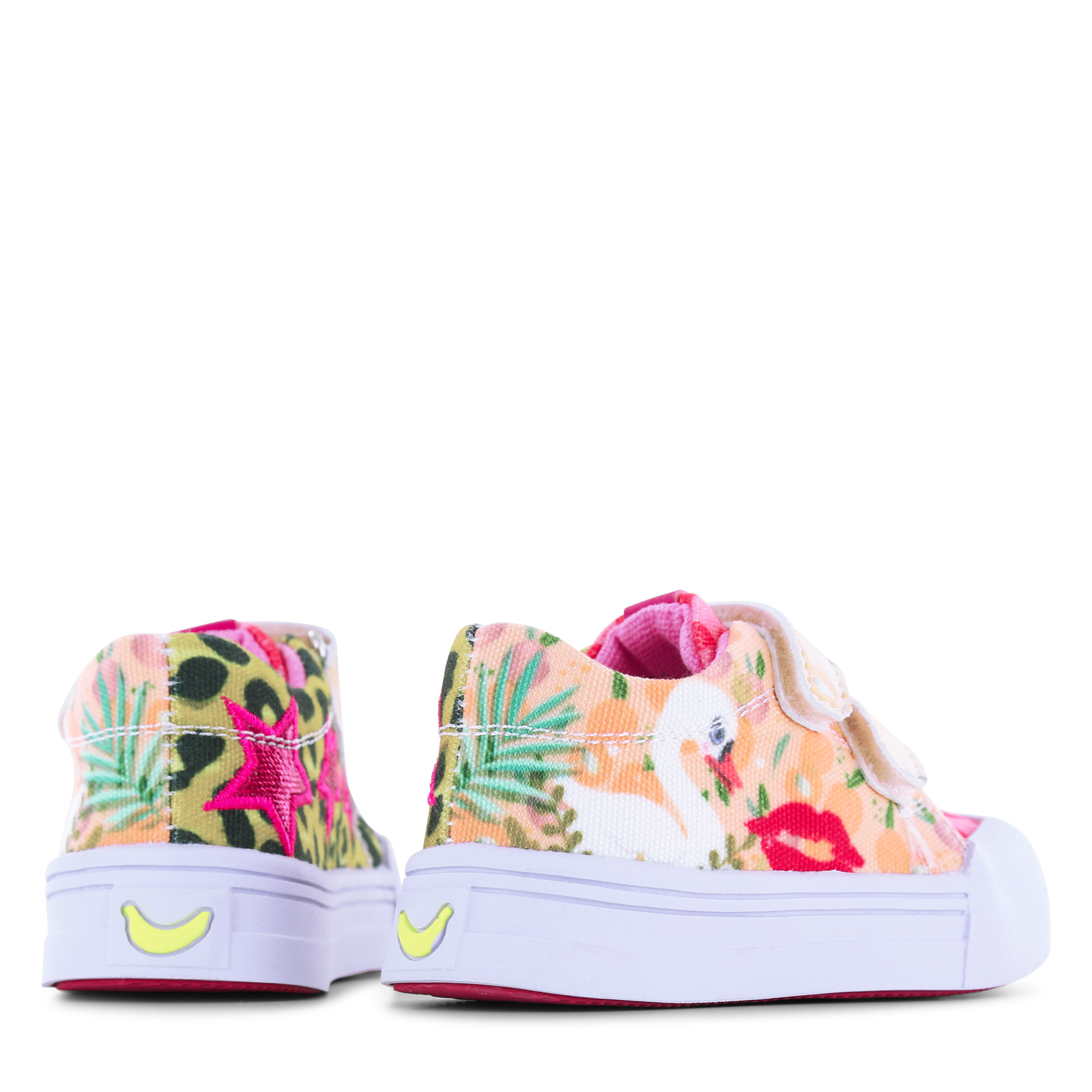 Go Bananas sneaker klittenband - Zwaan Canvas | Meisjes schoenen