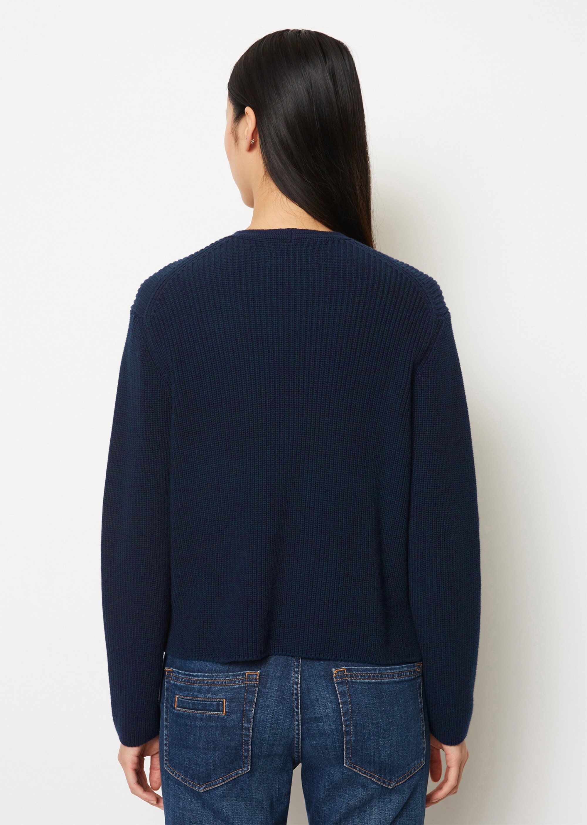 V-Neck-Cardigan relaxed cropped aus Heavy-Weight-Organic-Cotton