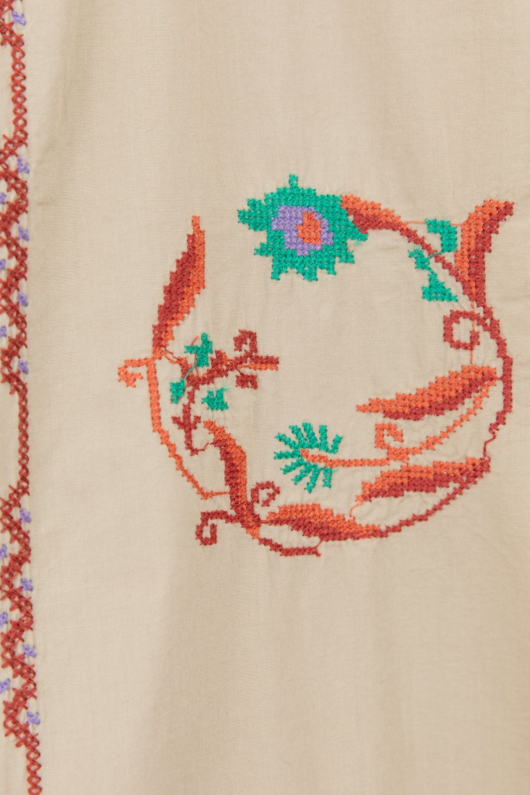 Beige overhemd met embroidery
