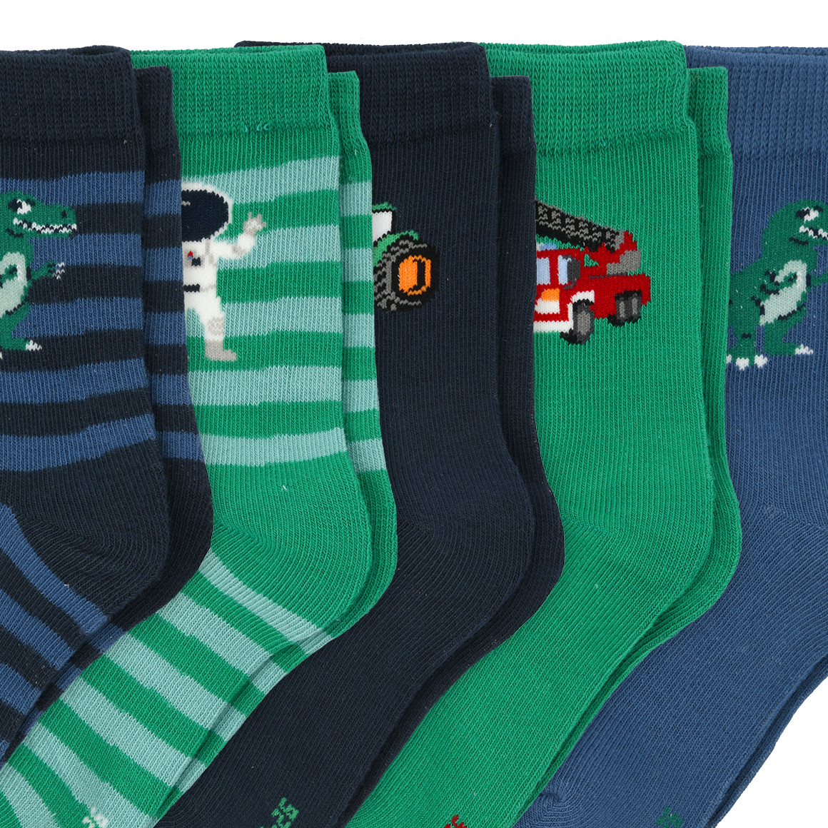 Topolino 5 Paar Jungen Socken im Set grün / dunkelblau / blau