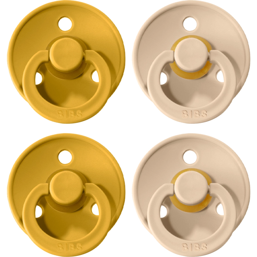 BIBS® Schnuller Colour Mustard  Vanilla 0-6 Monate, 4 Stk.