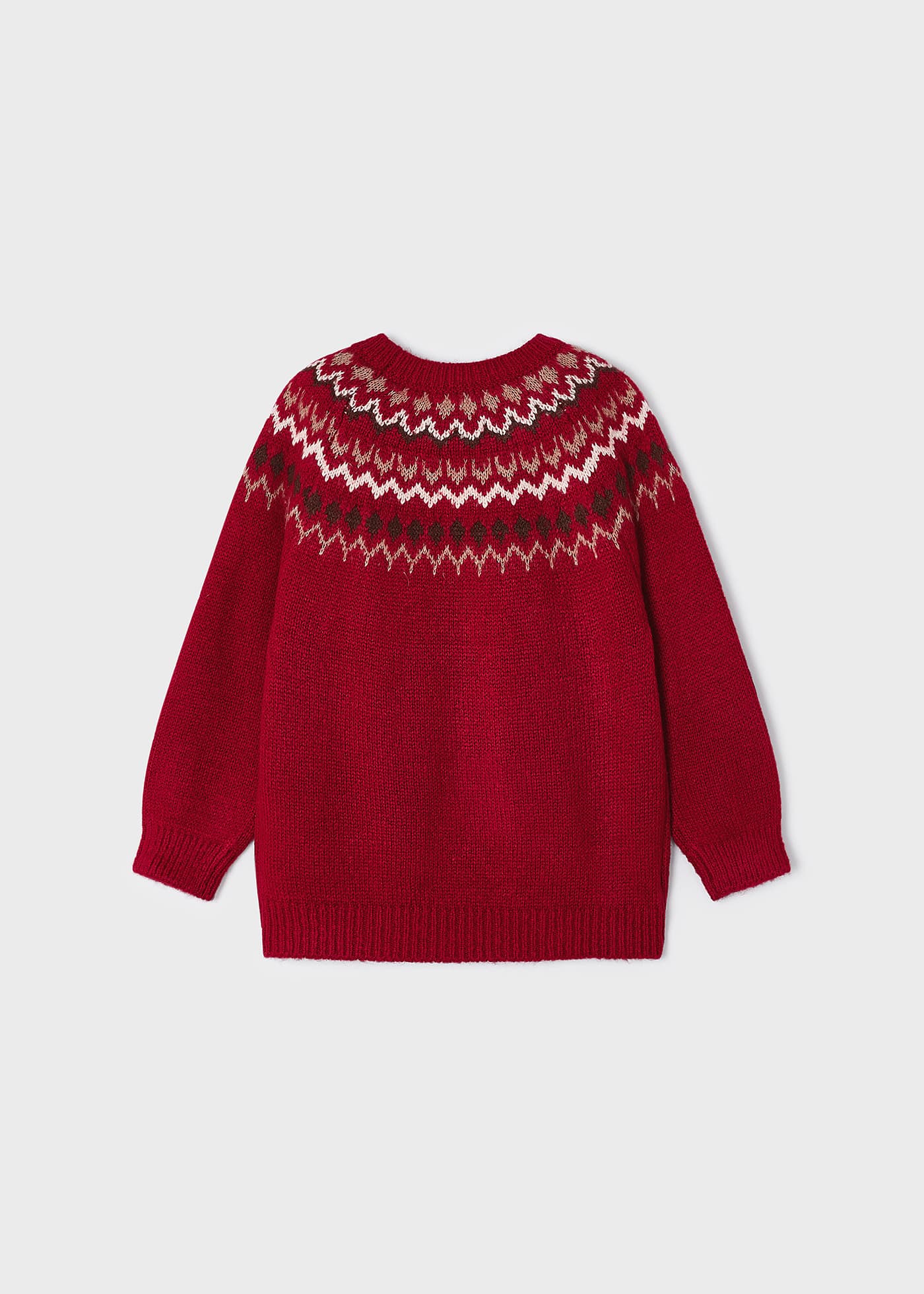 Suéter infantil de jacquard com franjas
