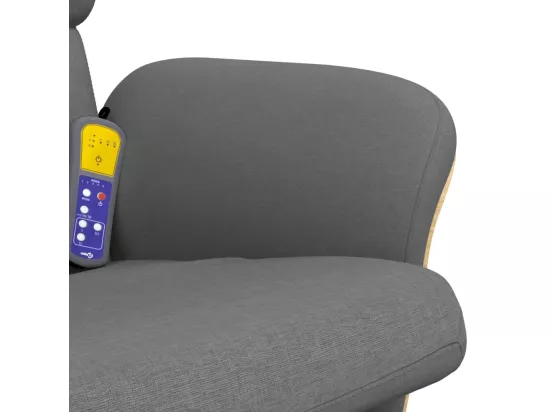 Fauteuil de massage inclinable et repose-pieds gris foncé tissu