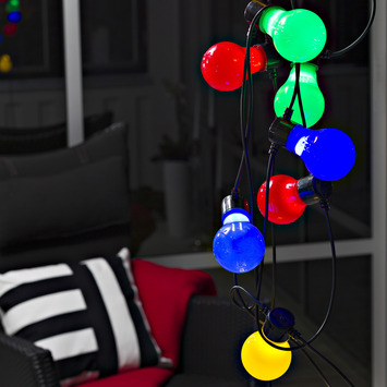 Konstsmide feestverlichting lichtsnoer 10 LED lampen multicolor 4,5 m