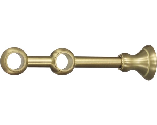 Dubbele wandbeugel voor Wenen, mat messing, Ø 20 mm, 18 cm lang