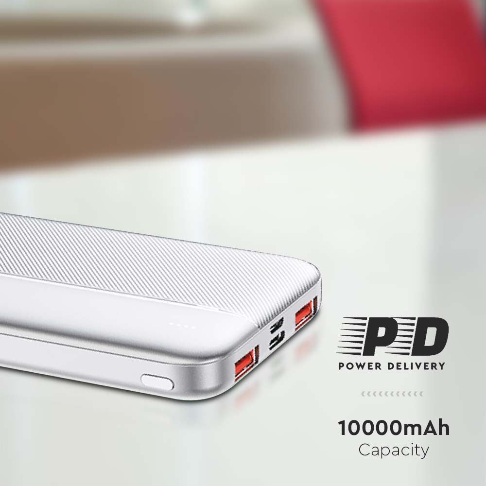 Snel oplaadbare powerbank - 10000mAh - Wit