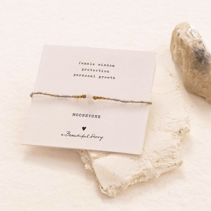 A Beautiful Story Iris Card Moonstone Bracelet GC Gold