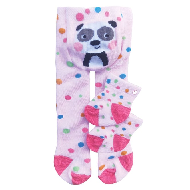 Puppen Strumpfhose mit Söckchen - Lustige Tiere - Größe 28 - 35 cm - 1 Stück