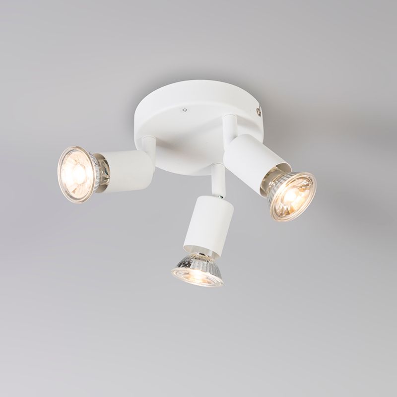 Moderne spot wit kantelbaar rond 3-lichts - Jeany