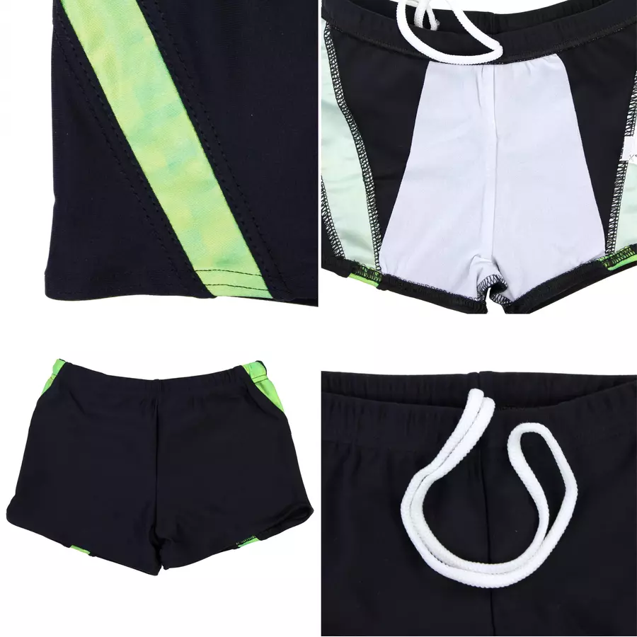Aquarti Jungen Schwimmhose Kontrastfarbige Einsätze hellgrün