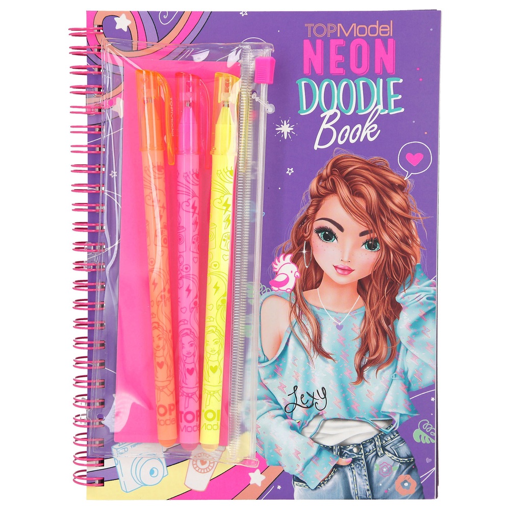 TOPModel Neon-Zeichenbuch mit Neon-Stiftset