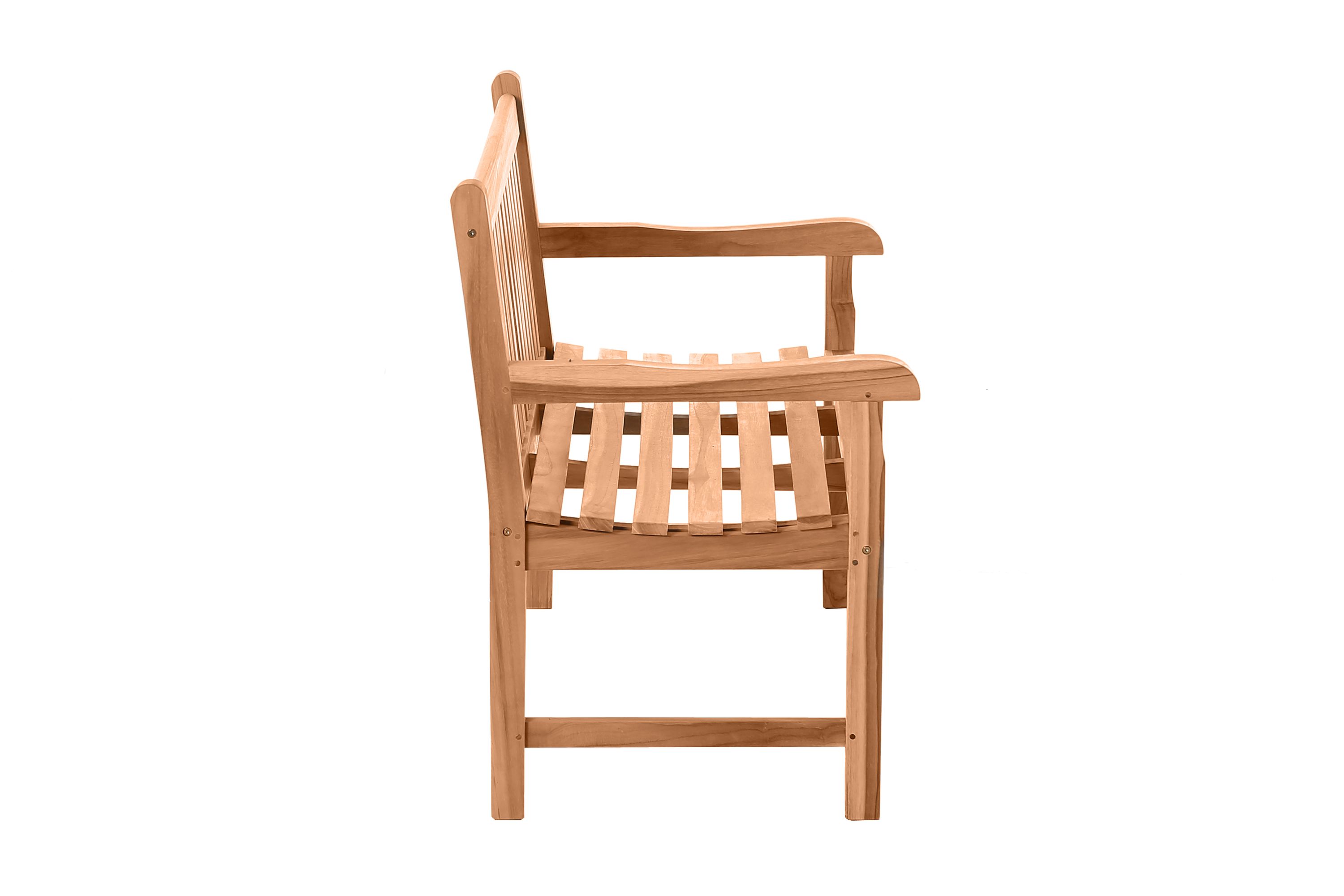 Gartenbank 120cm Teak Sitzbank Parkbank Bank Holzbank massiv