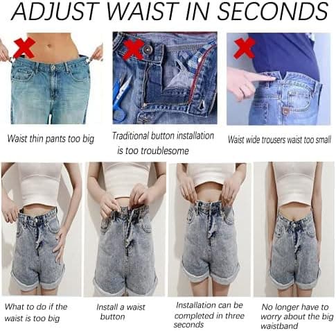 Aftagelige jeansknapper, 10-pak