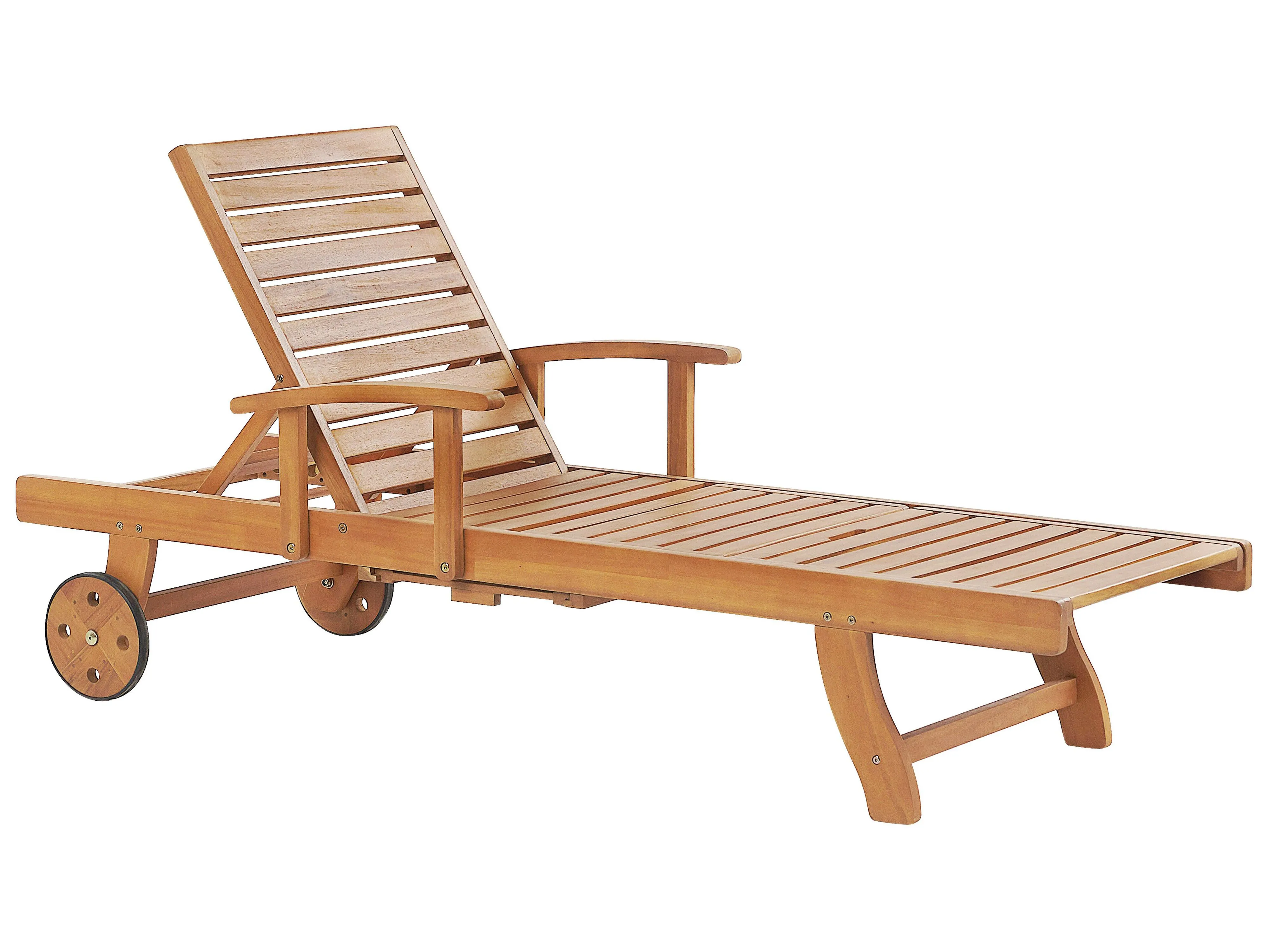 Ligstoel met kussen JAVA PREMIUM Acaciahout Lichtbeige