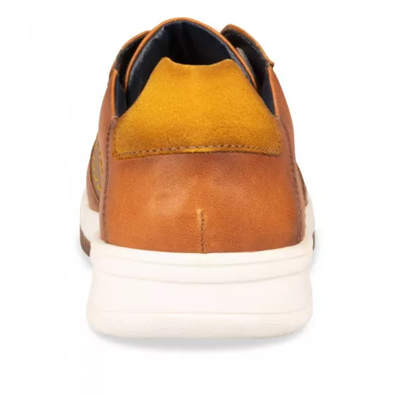 Baskets COGNAC DENIM SIDE CUIR