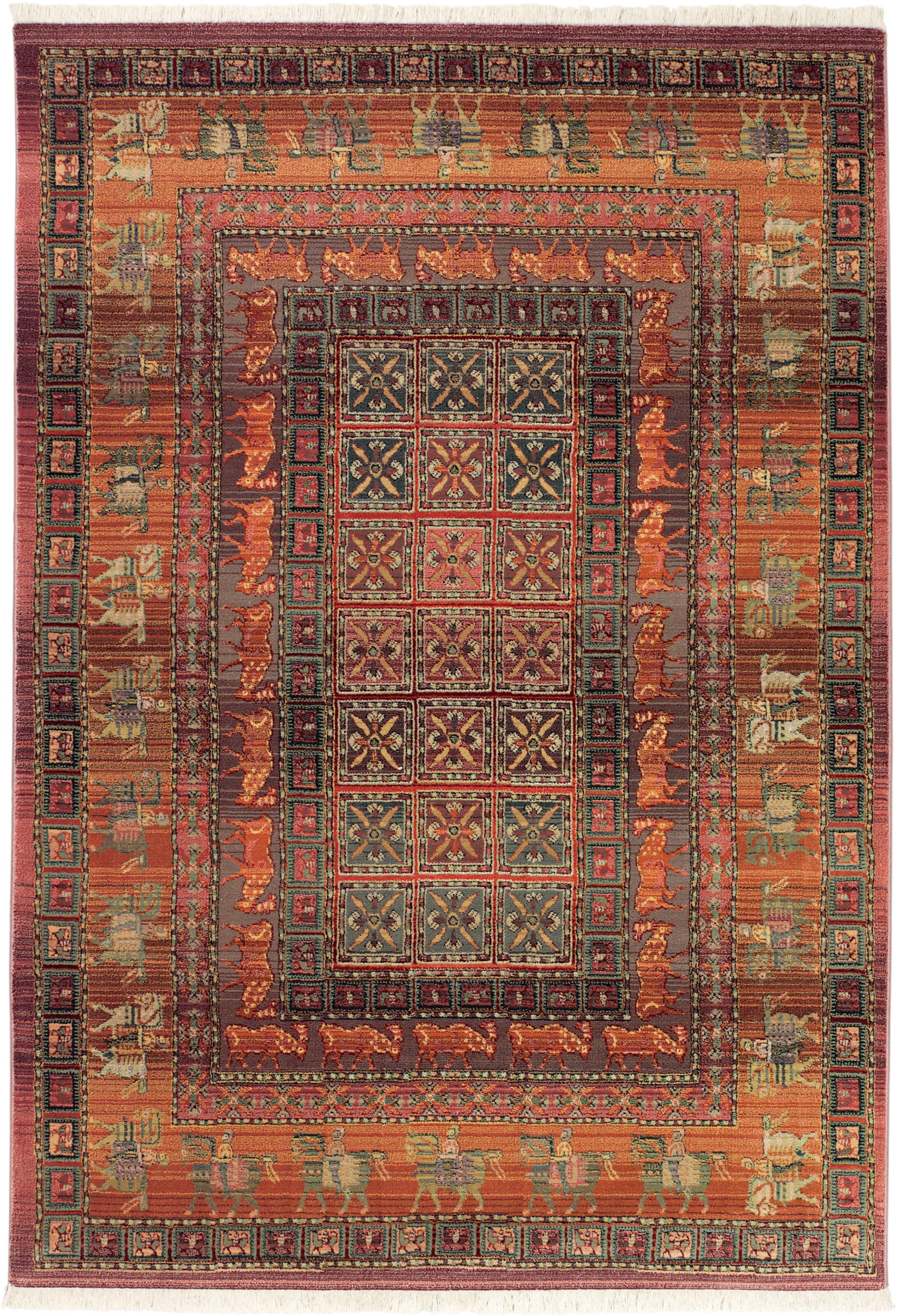 heine home Webteppich in bunt-terracotta