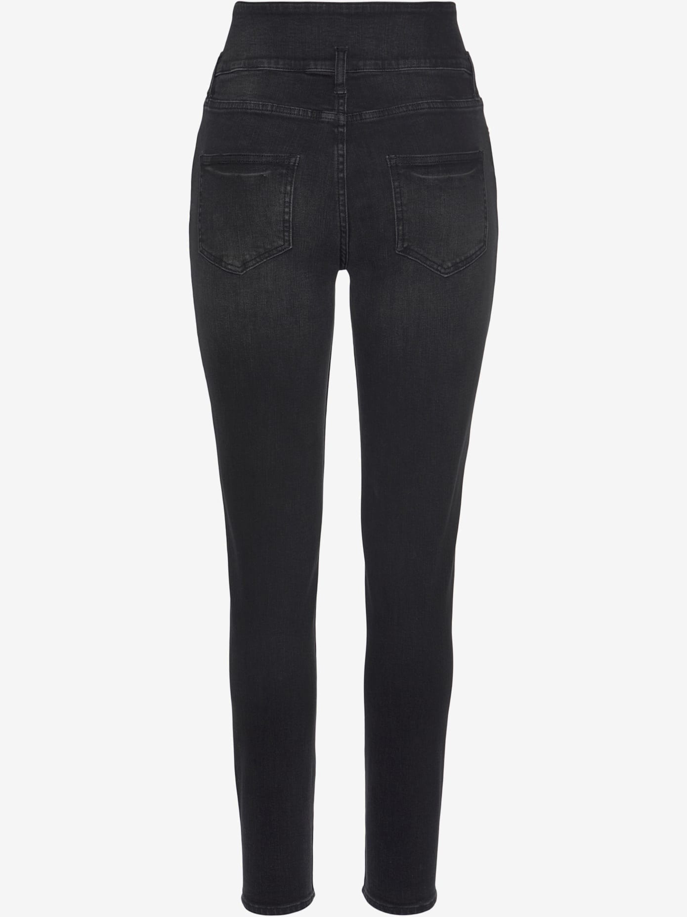 Jean taille haute large ceinture à boutons