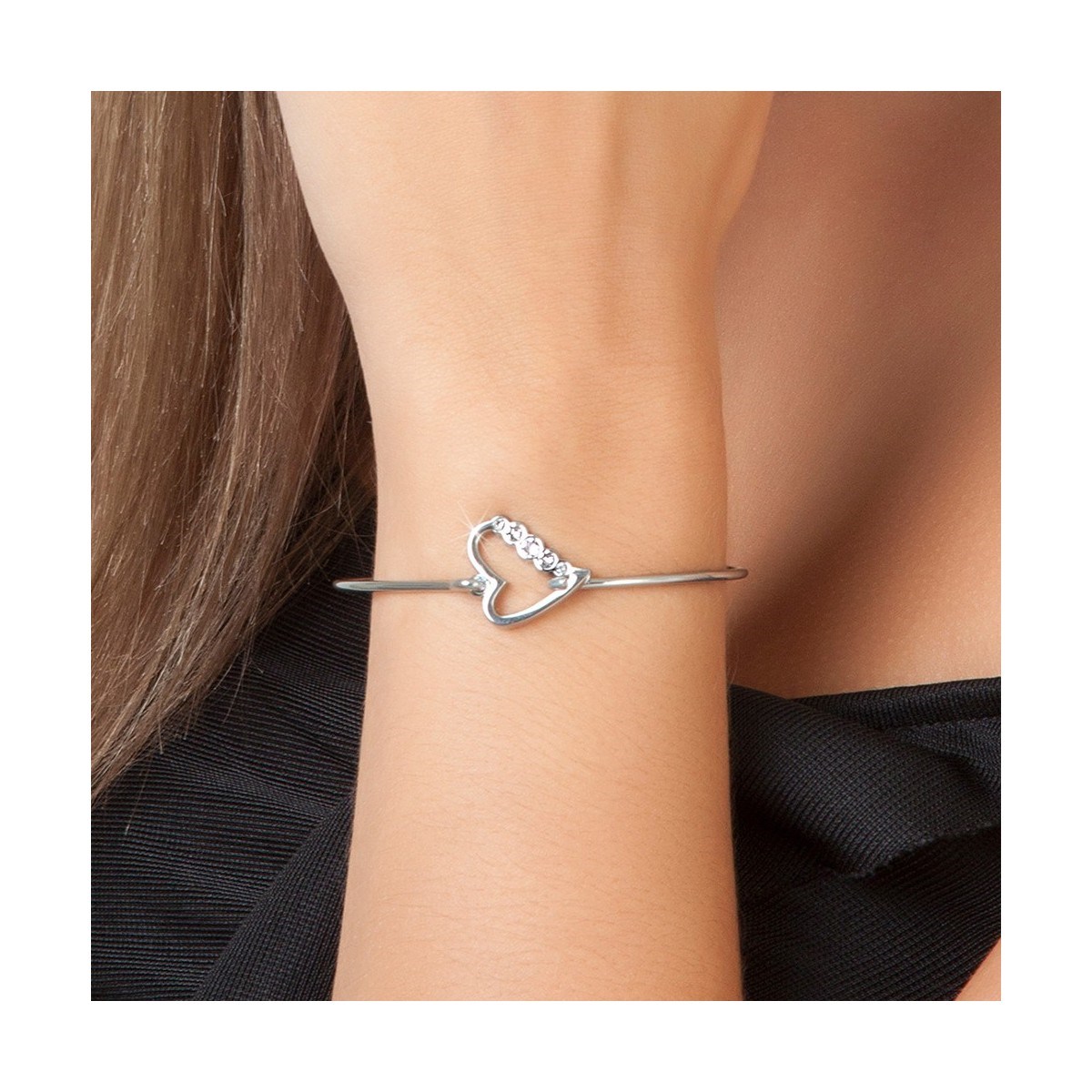 Bracelet coeur SC Crystal orné de Cristaux scintillants
