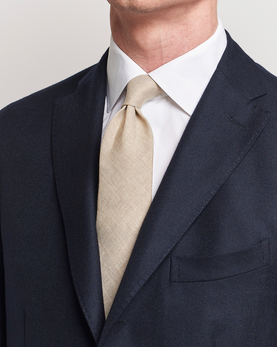Amanda Christensen Hopsack Linen 8cm Tie Sand
