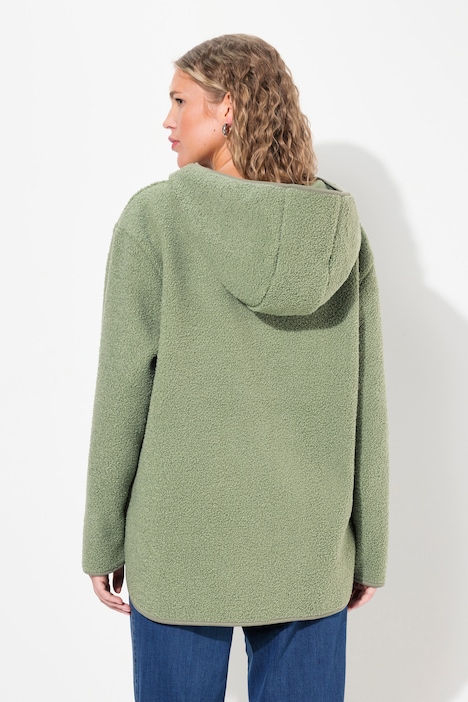 Teddypullover, Plüsch, Kapuze, Langarm