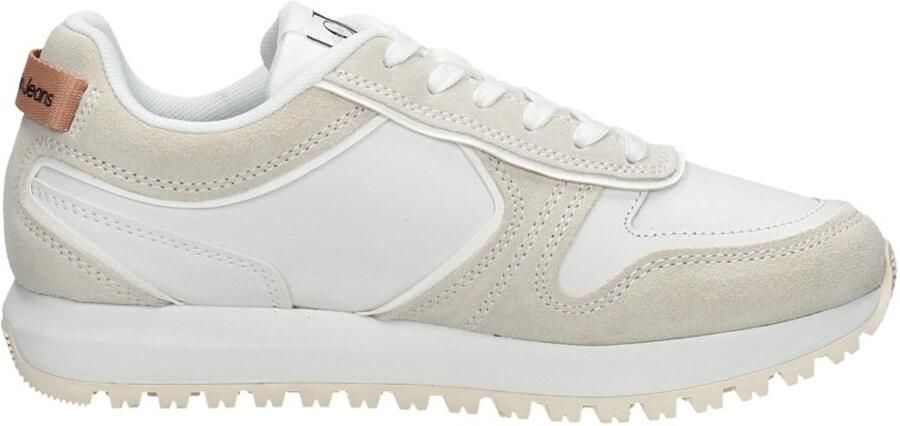Calvin Klein Tooth Runner Irregular Lines Dames Lage sneakers Leren Sneaker Dames Wit