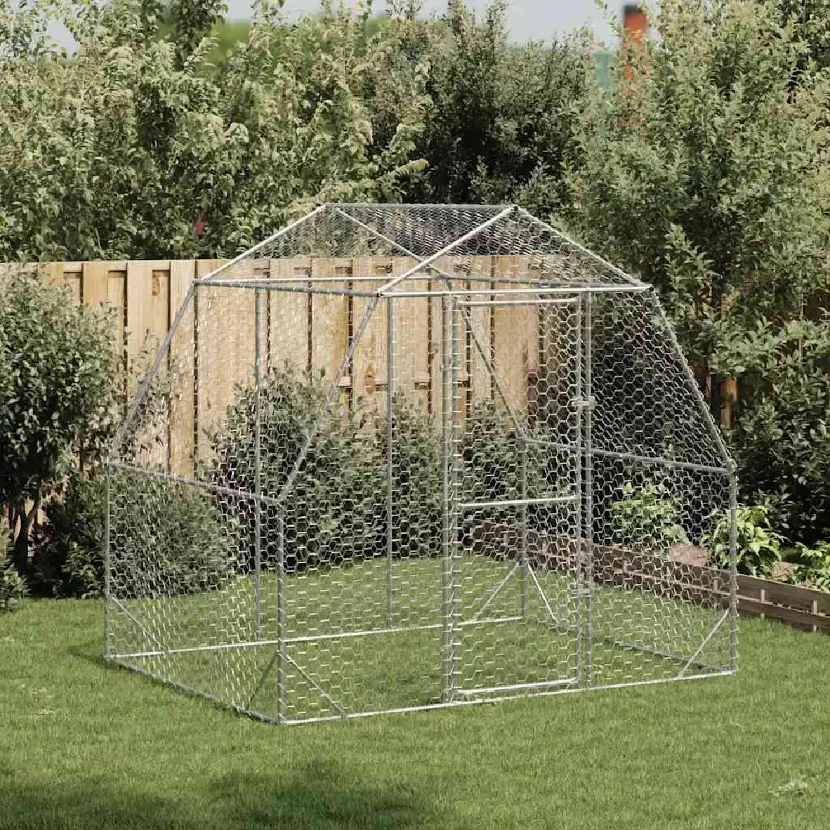 vidaXL Poulailler 2,5x2x2,25 m acier galvanisé