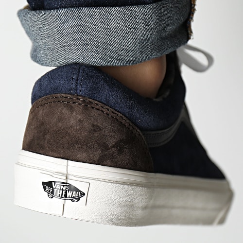 Baskets Old Skool 7NTBF11 Suede Plaid Brown Navy