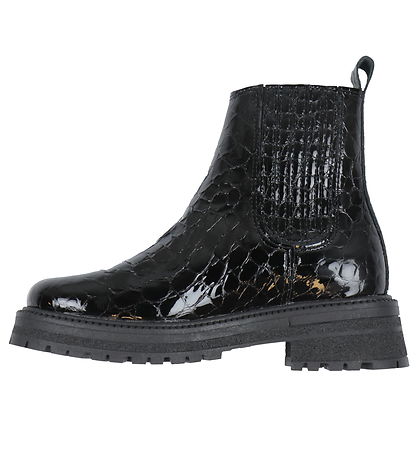 Angulus Stiefel - klobig Chelsea - Croco/Black