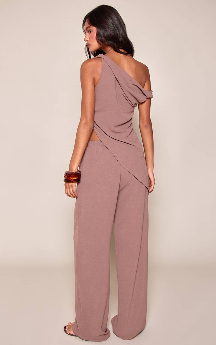 Moka Pantalon Texturé Taille Basse Ensemble Coordonné