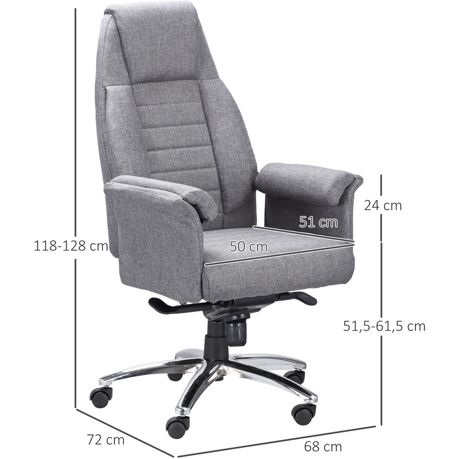 Vinsetto Bürostuhl  ergonomisch hellgrau