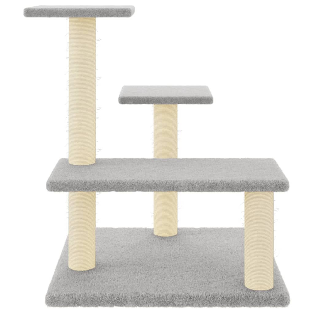 Arranhador para gatos vidaXL com postes de sisal cinza claro, 61 cm