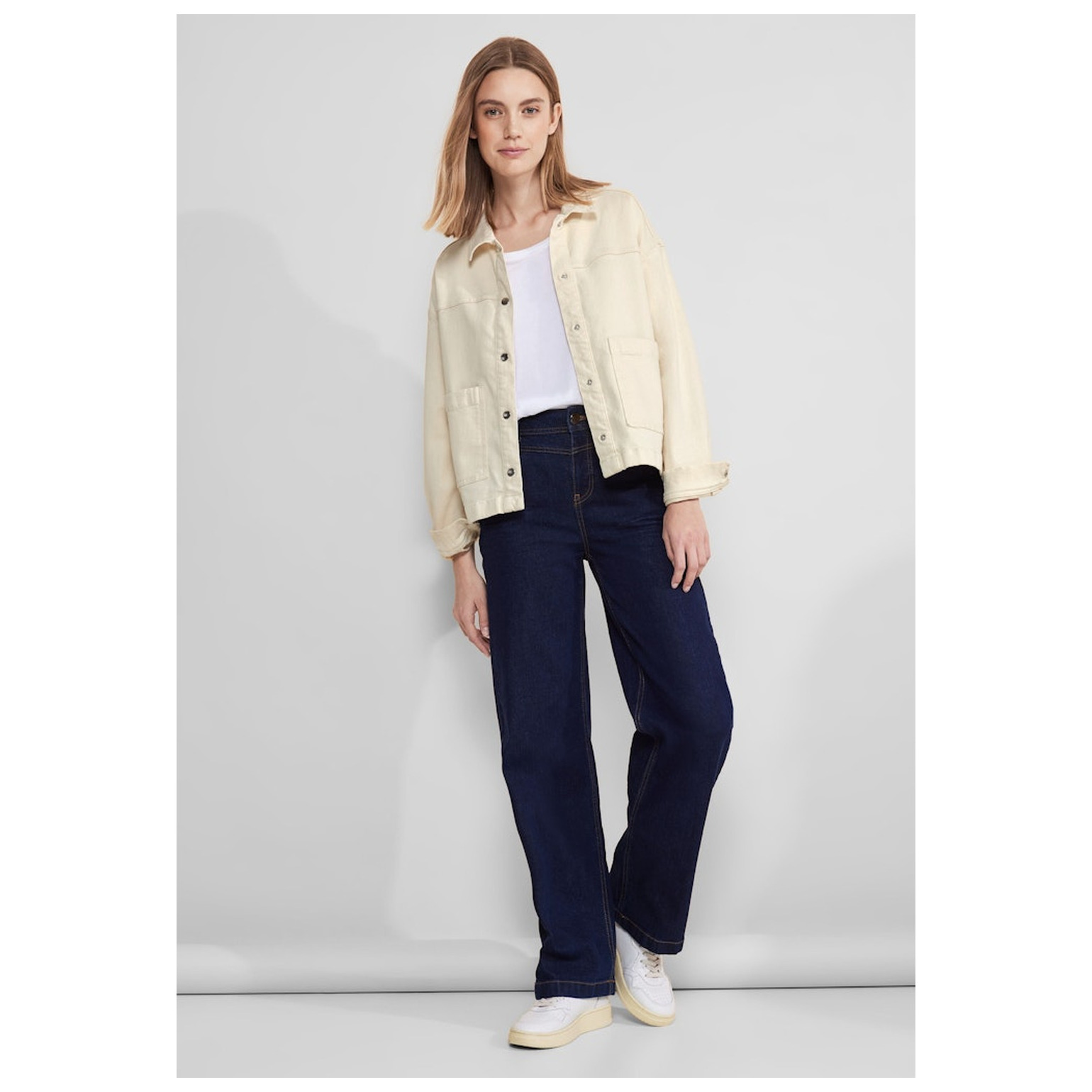 Street One LTD QR Denim-Jacket,ecru