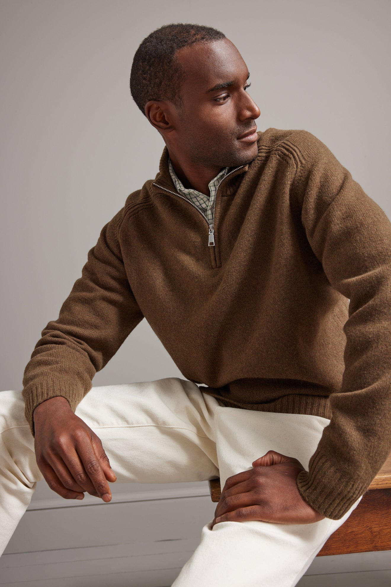 Pull col montant zippé Homme