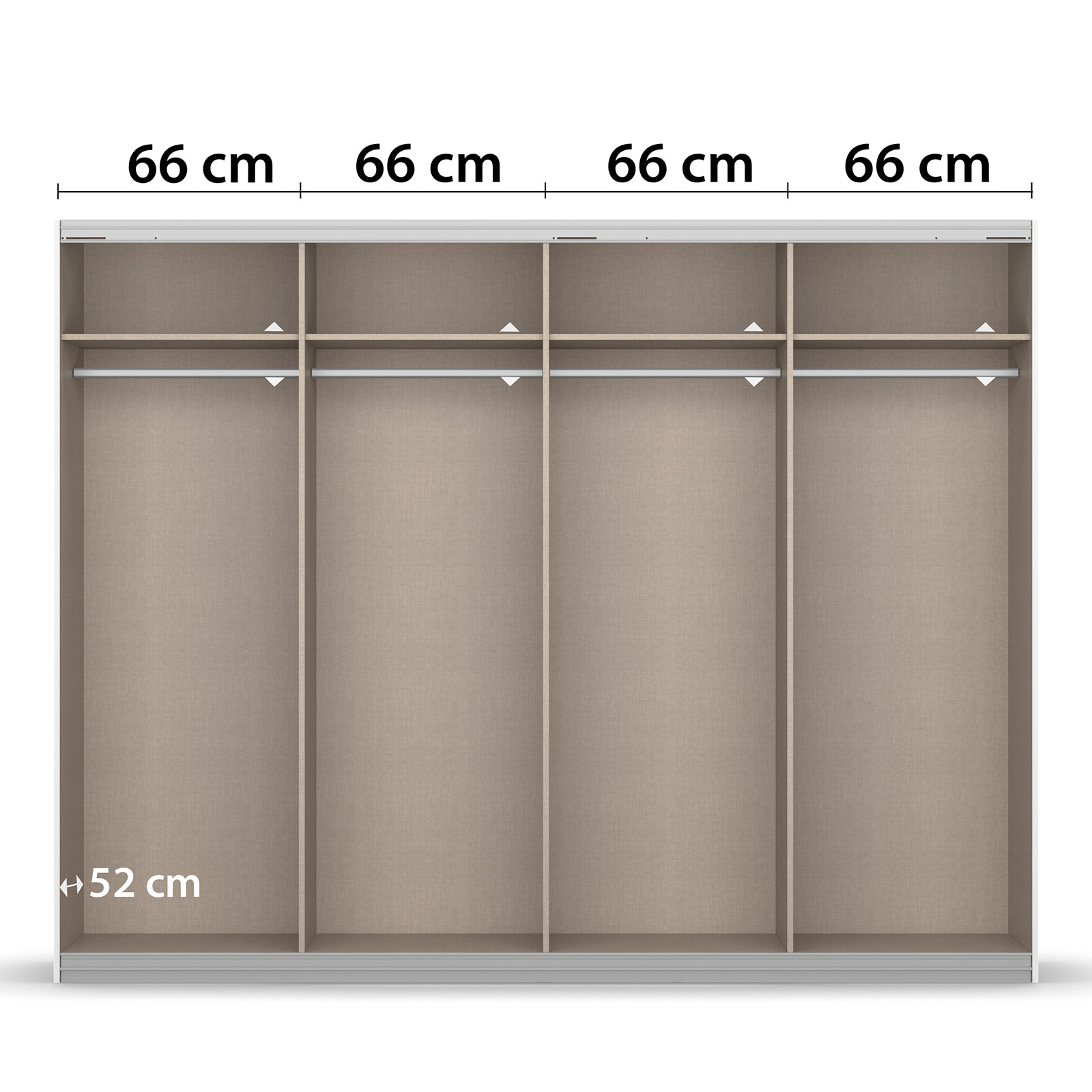 Schwebetürenschrank - weiß Hochglanz - 271 cm