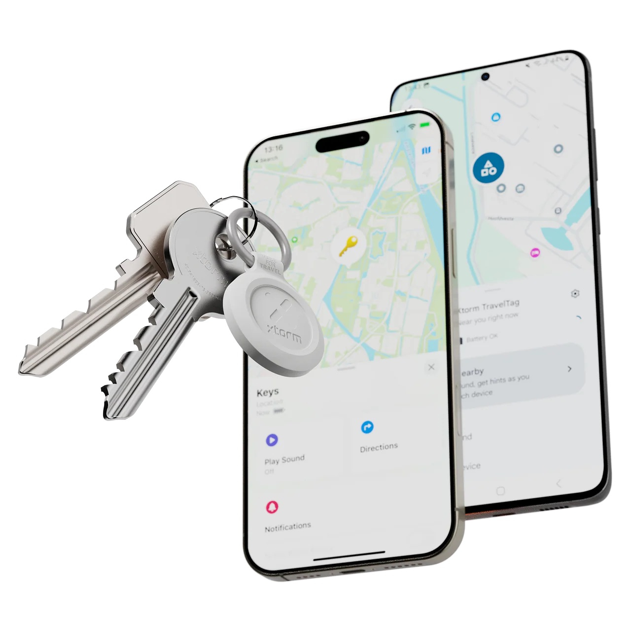 TravelTag Bluetooth Finder Tracker für iOS Apple und Google Find My Netzwerk (XTAG2GA10) (IP64) - Weiss