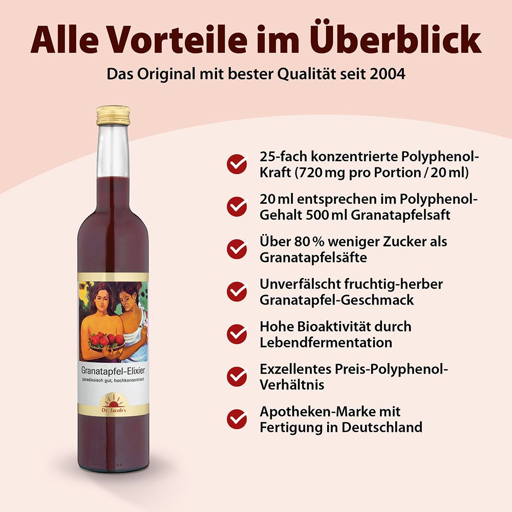 Dr. Jacob's Granatapfel-Elixier Original Granatapfelsaft-Konzentrat fermentiert